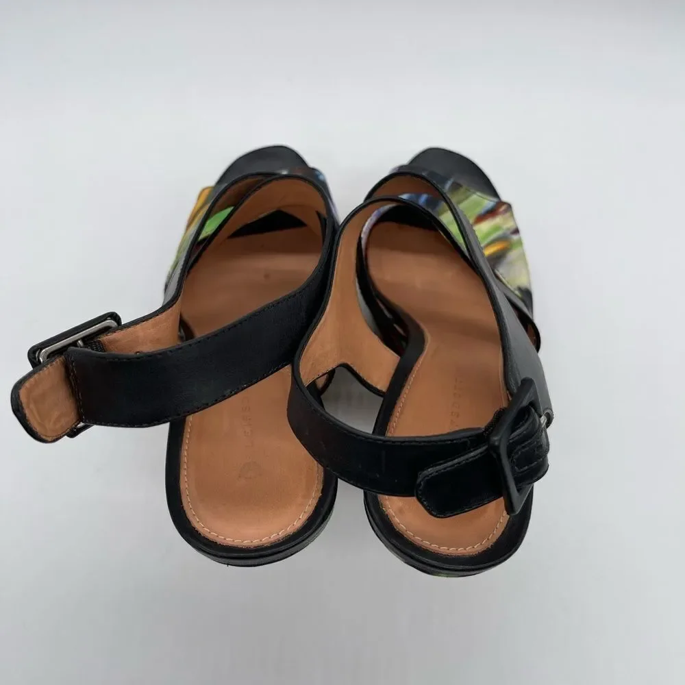 Anthropologie Leifsdottir Kivi Silk and Leather  wedge Sandals - Picture 4 of 6